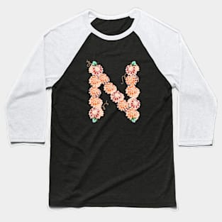 Letter N Floral Baseball T-Shirt